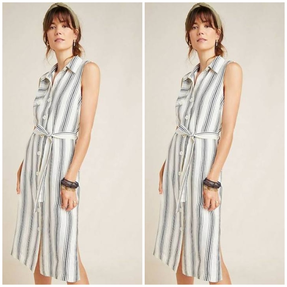 Anthropologie Black&Cream Maeve Esther Button Down